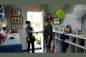 A CCL investigator visiting a day care facility